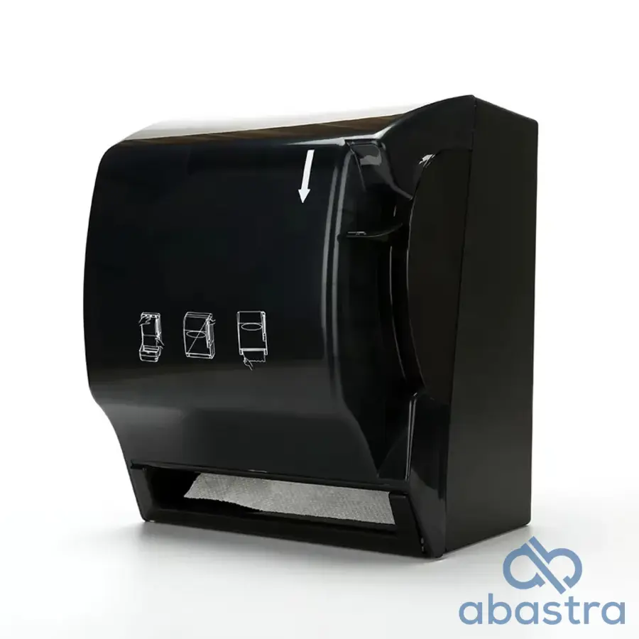 Dispensador De Toalla Manual Con Palanca (Blanco y negro)