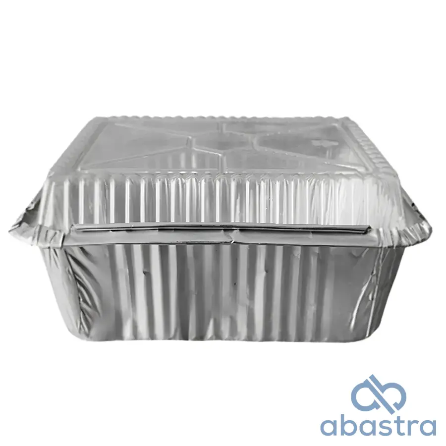 Envase De Aluminio Rectangular C/Tapa 1 Lb 1000/1