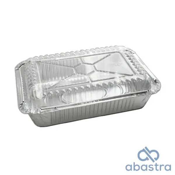 Envase De Aluminio Rectangular C/Tapa 3 Lb 4/250