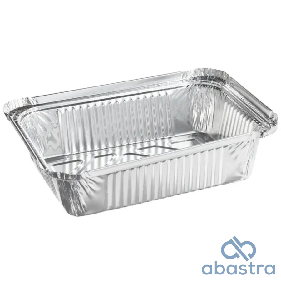 Envase De Aluminio Rectangular C/Tapa 1.5 Lb 1000/1
